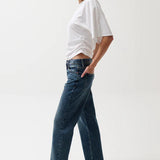 Lexi Mid Rise Bowed Straight