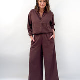 Scout Linen Pant - Chocolate Cherry