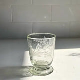 Hand Etched Footed Wine Glass