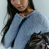 Opal Rollneck Knit Sweater - Blue