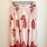 Lacy Block Print Skirt - Orange Multi