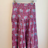 Lacy Block Print Skirt - Purple